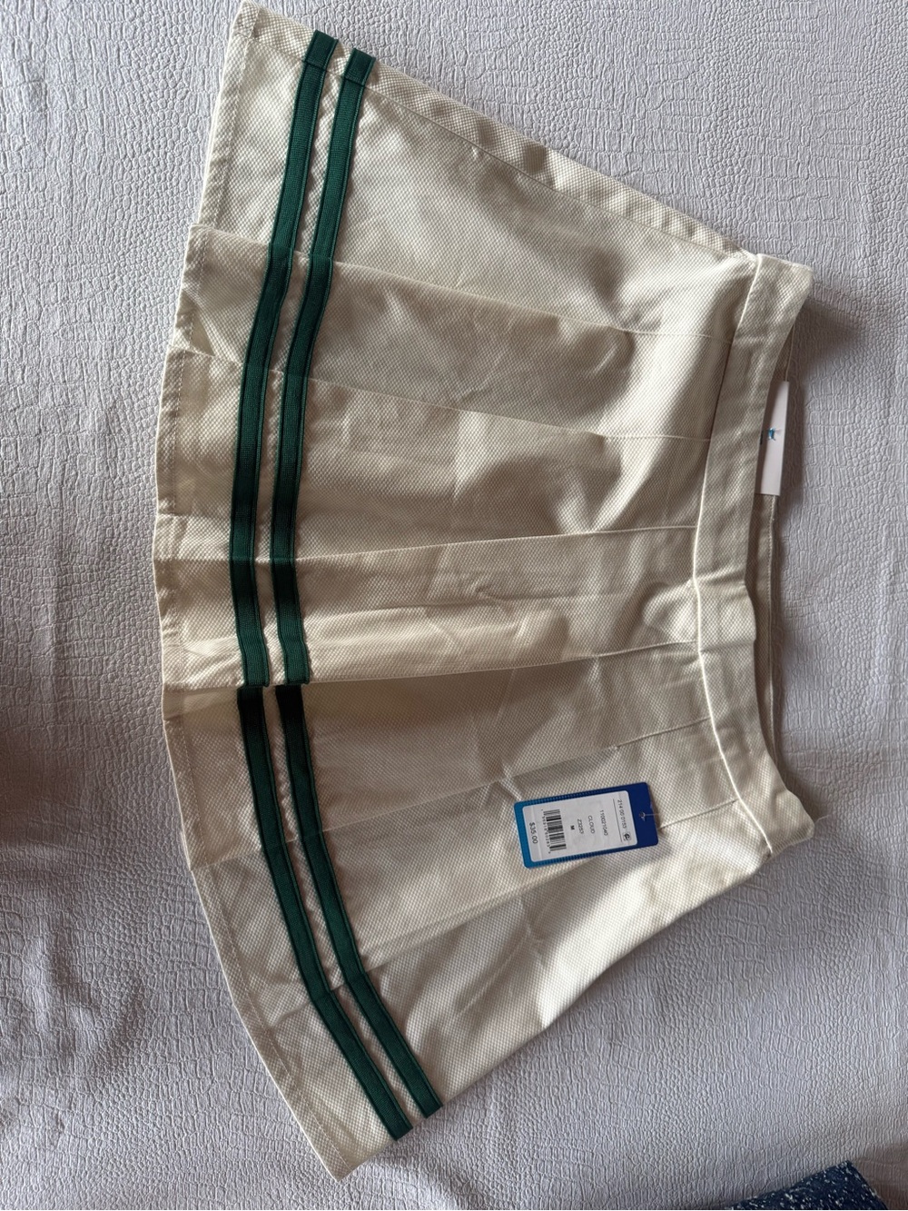 Prince Pickleball Skirt – Cloud/Cream w/ Green Stripes 🎾